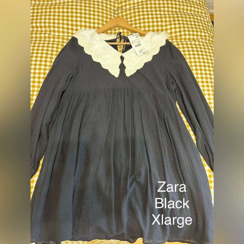 Zara Black Dress with Peter Pan Collar